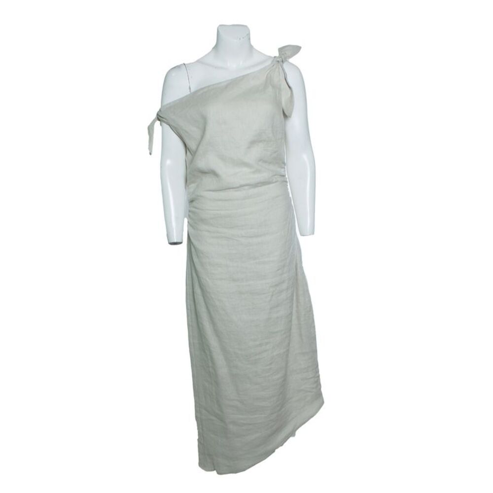 Sir. The label, white tamara tie linen midi dress
